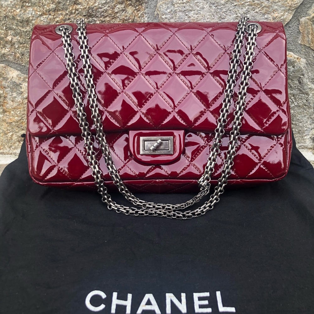 Patent leather big chanel bag